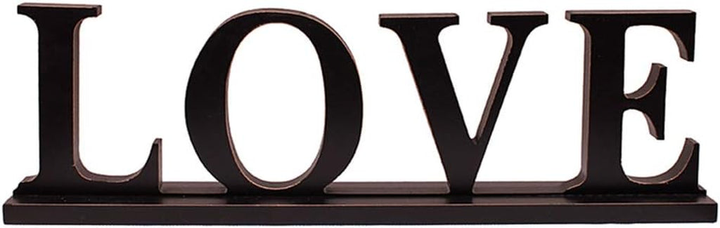 Wood Love Sign Home Decor for Table Mantel Shelf, Free Standing Cutout Block Letter Centerpiece for Valentine'S Day Gifts, Wedding, Room Decoration