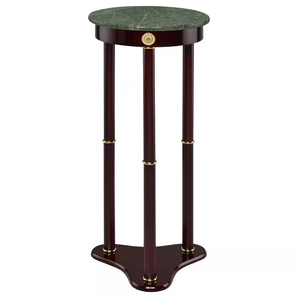 12 In. Merlot round Marble Accent Table