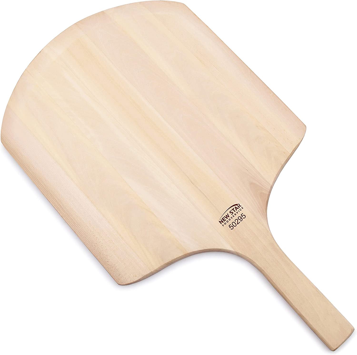 50295 Restaurant-Grade Wooden Pizza Peel, 16" L X 14" W Plate, with 10" L Wooden Handle, 24" Overall Length