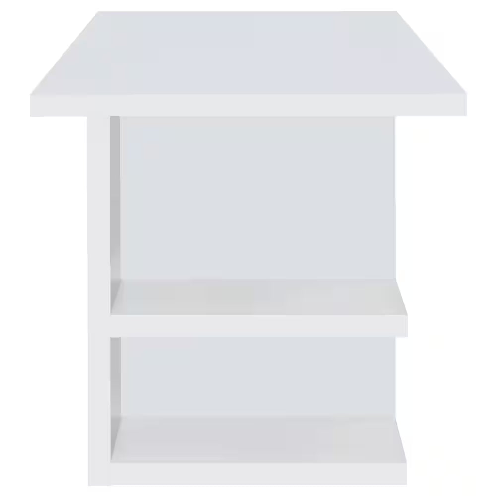 Alice 70.75 In. White Writing Desk with Open Shelves