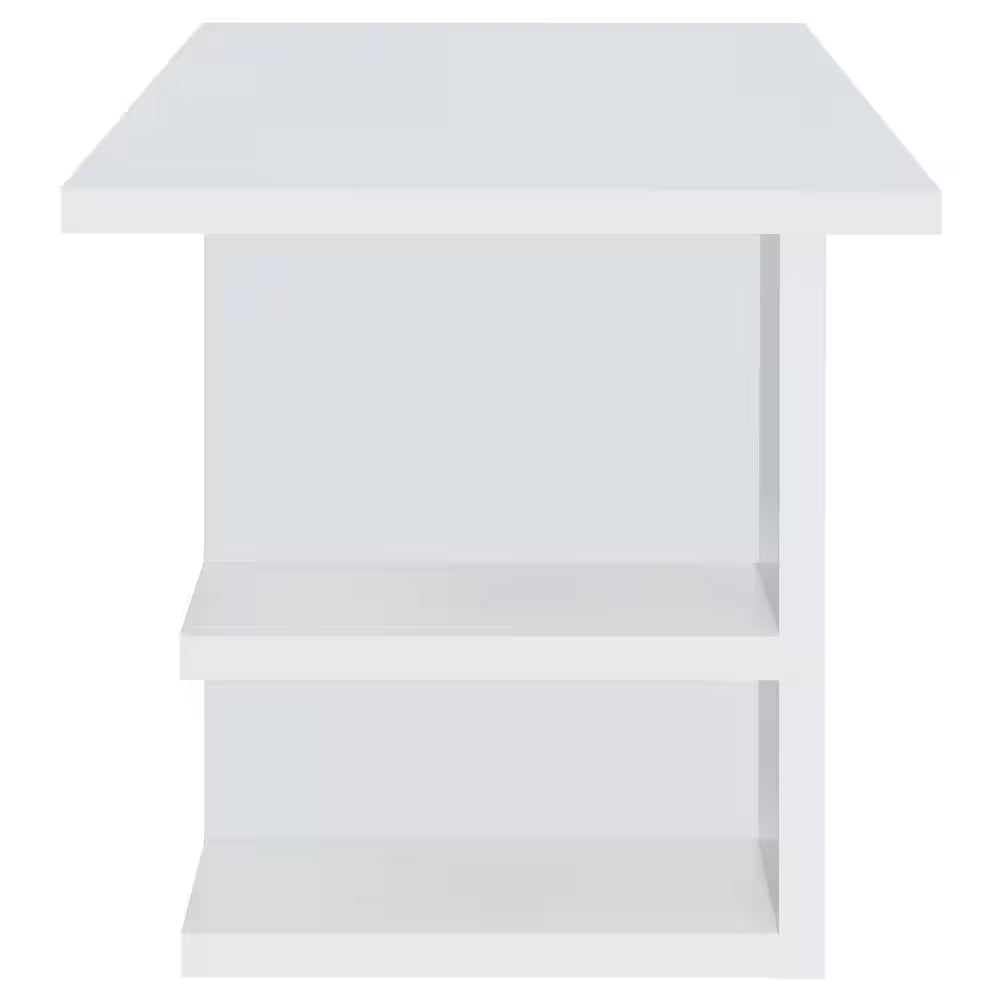 Alice 70.75 In. White Writing Desk with Open Shelves