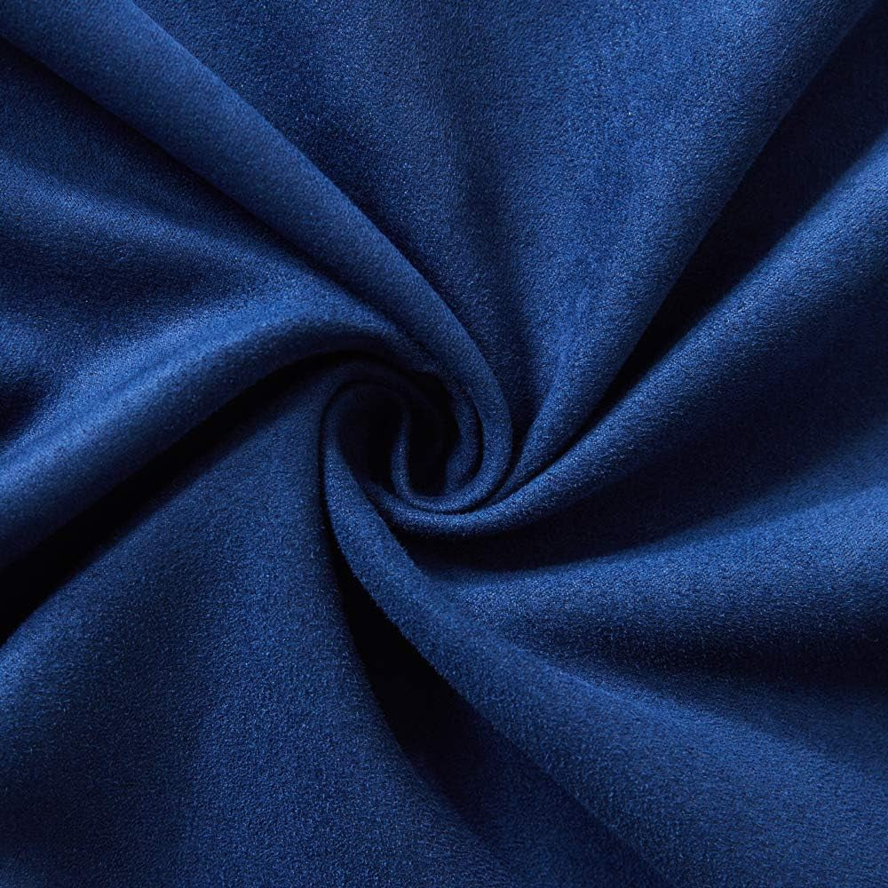 2 Packs Premium Faux Suede Decorative Throw Pillow Covers, Super Soft Square Pillow Case,Solid Cushion Cover for Couch/Sofa/Bedroom (18" X 18", Set of 2, Navy Blue)