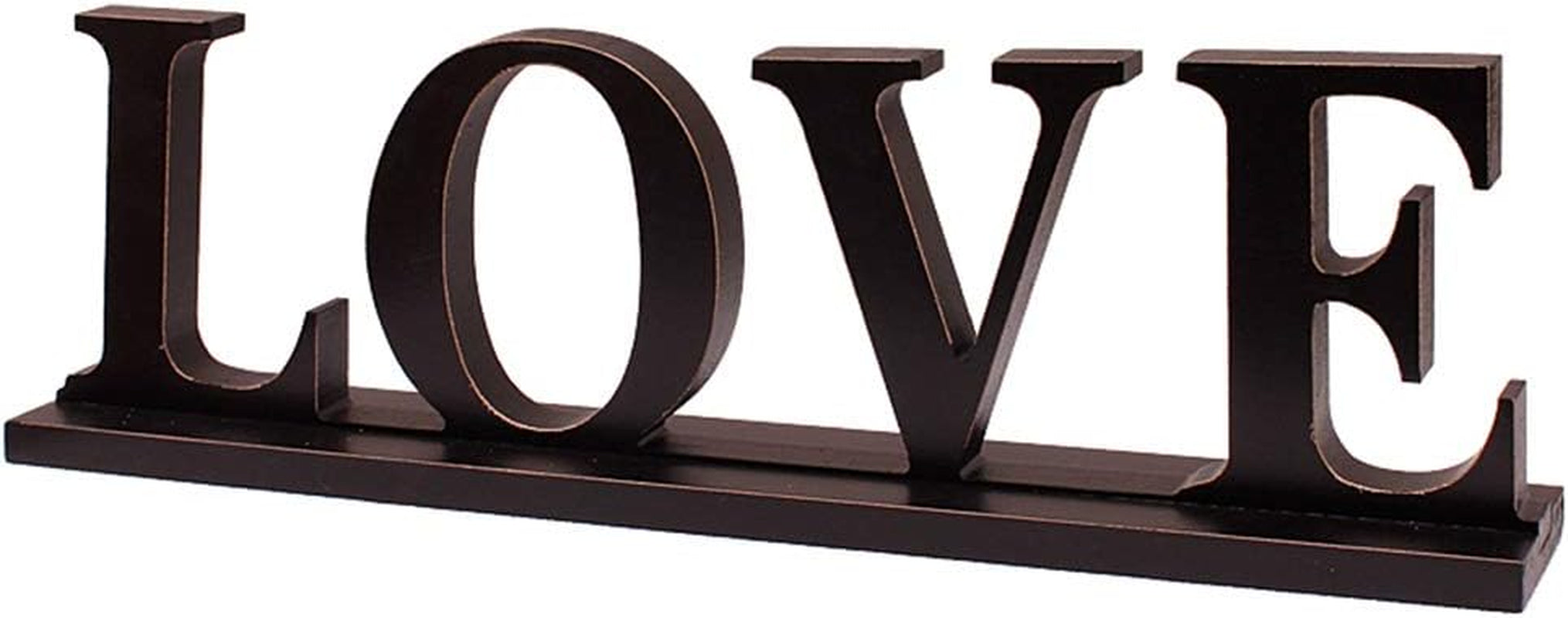 Wood Love Sign Home Decor for Table Mantel Shelf, Free Standing Cutout Block Letter Centerpiece for Valentine'S Day Gifts, Wedding, Room Decoration