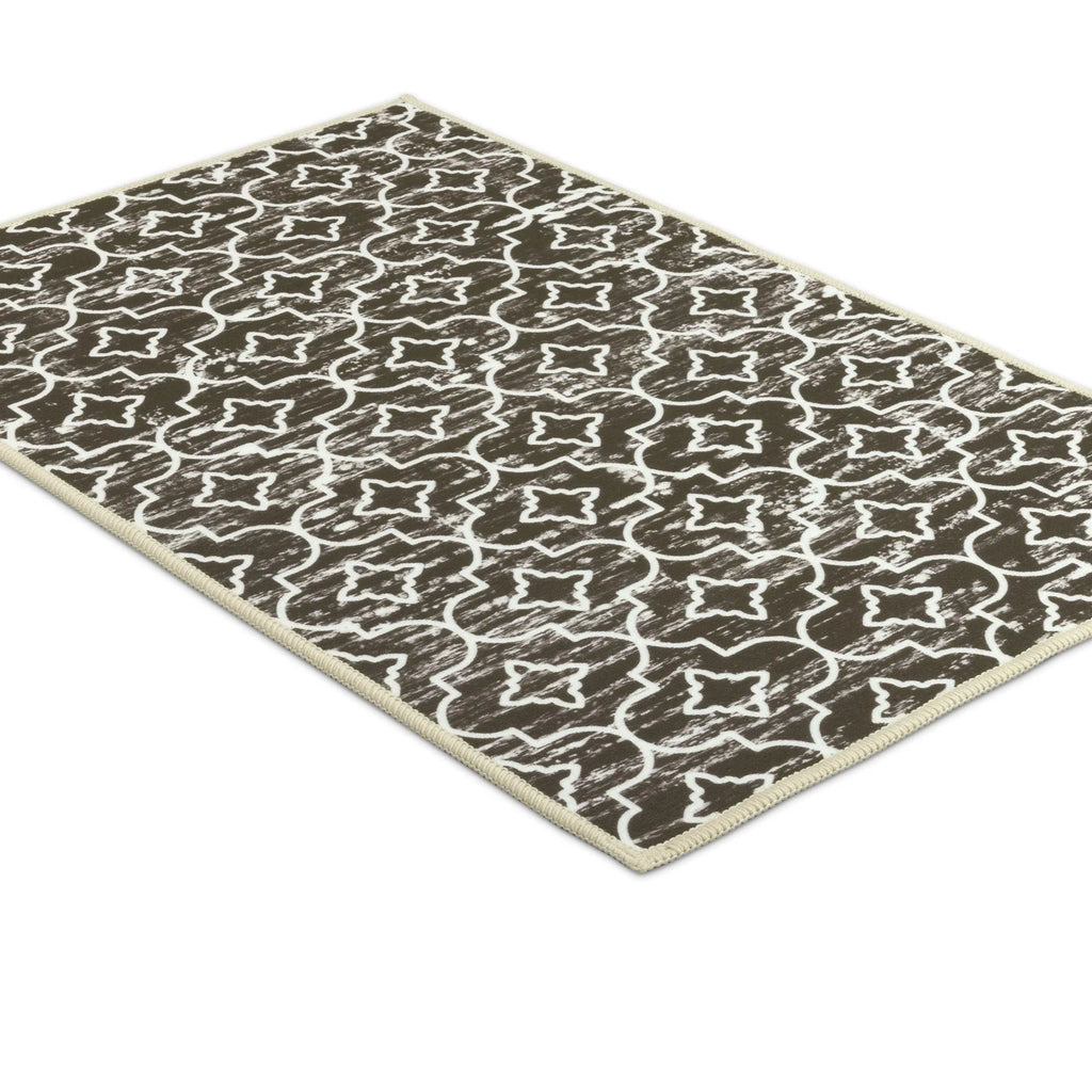 Brown Kitchen Rug Set 3 Piece, Non Slip Machine Washable Mats for Home Floor and Living Room