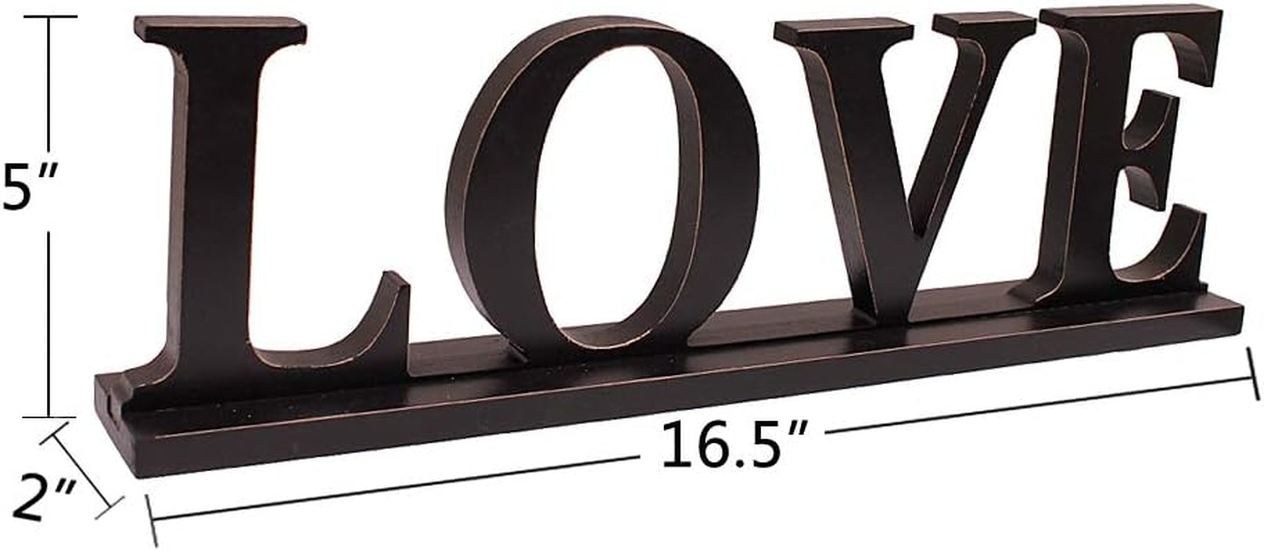 Wood Love Sign Home Decor for Table Mantel Shelf, Free Standing Cutout Block Letter Centerpiece for Valentine'S Day Gifts, Wedding, Room Decoration