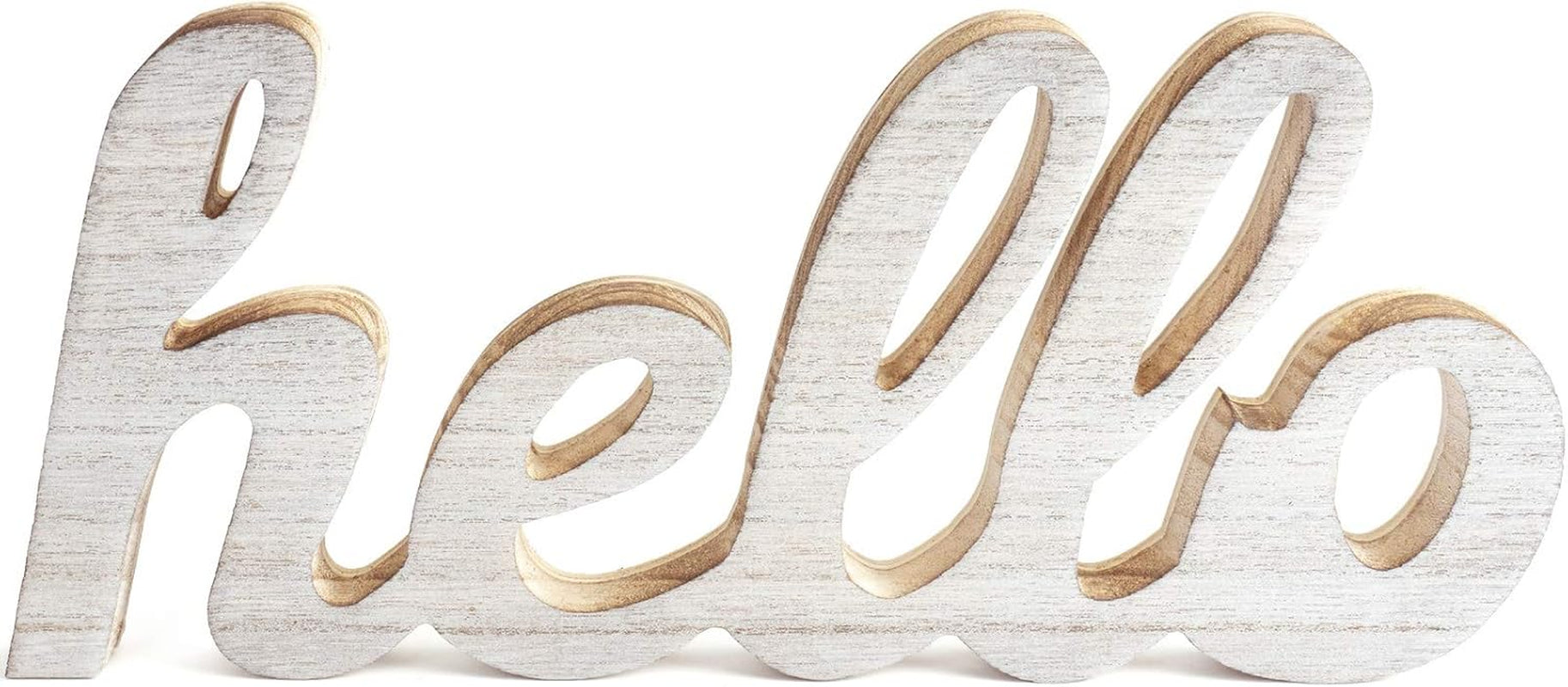 Wooden Letters Hello Sign Table Centerpiece White Farmhouse Decor Rustic Home Decor Inspirational Wall Art for Entryway Gallery Living Room Nursery