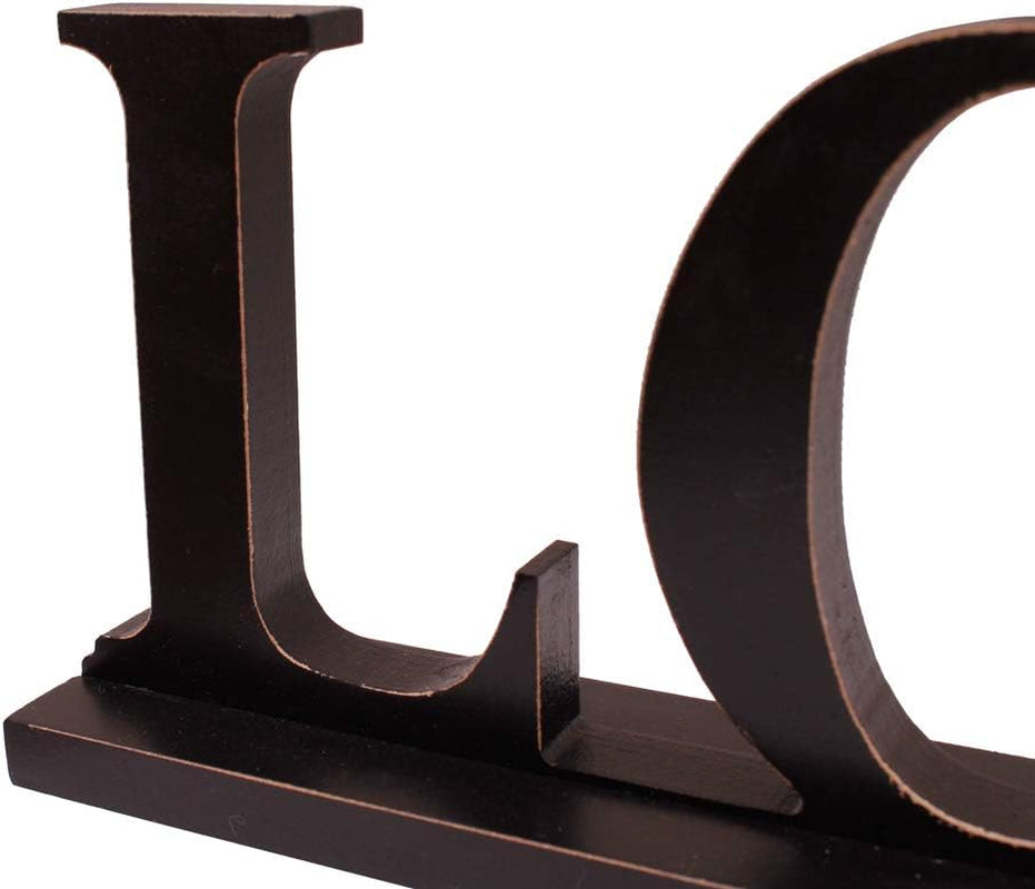 Wood Love Sign Home Decor for Table Mantel Shelf, Free Standing Cutout Block Letter Centerpiece for Valentine'S Day Gifts, Wedding, Room Decoration