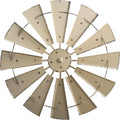 28" Farmhouse Galvanized Windmill Wall Sculpture Home Decor Rustic Metal Rustic Wall Art Decoration, Beige