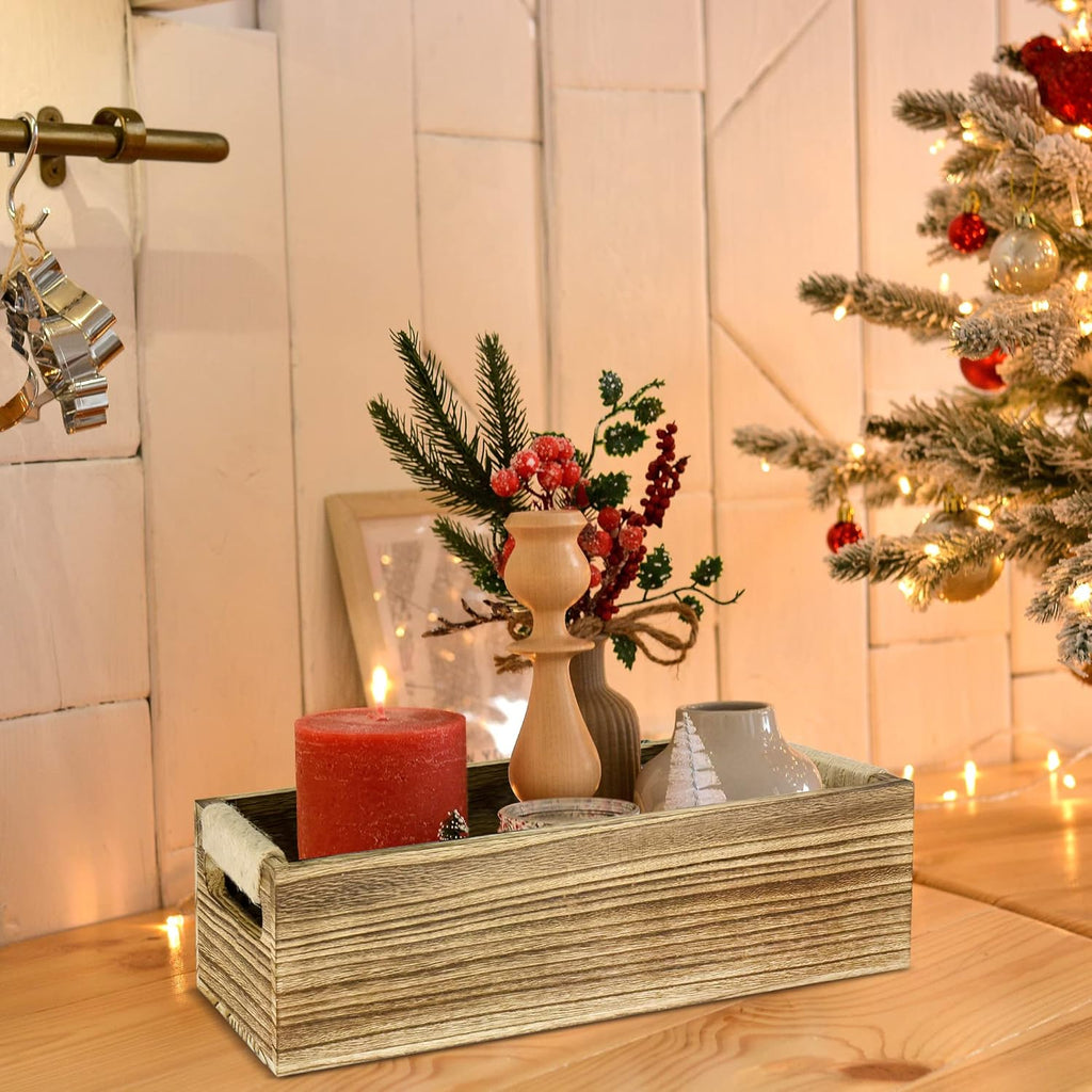 Bathroom Decor Box Toilet Paper Holder Wood Tank Box Paper Storage Basket with Artificial Flower Bathroom Kitchen Table Counter Funny Farmhouse Rustic Home Decor