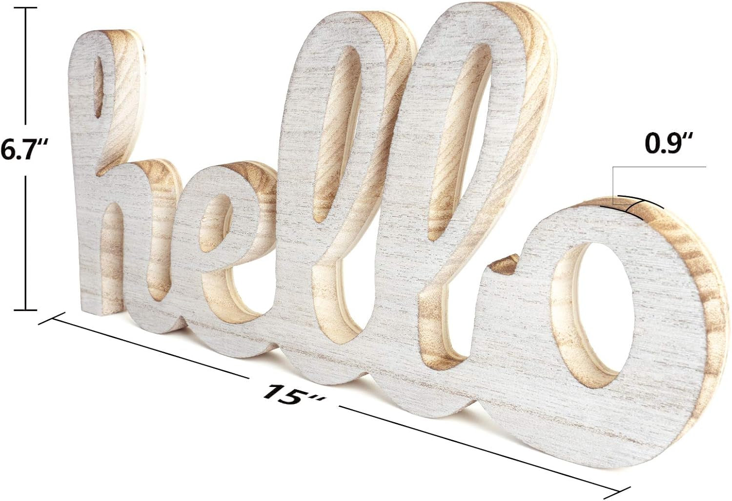Wooden Letters Hello Sign Table Centerpiece White Farmhouse Decor Rustic Home Decor Inspirational Wall Art for Entryway Gallery Living Room Nursery